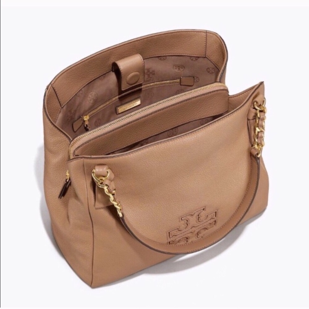 NWT TORY BURCH Harper Large camel tote +dustbag